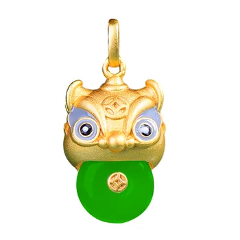 Dabas Zaļā Hetian Jade Tiger Kaklarota, Kulons 925 Sudraba Amuletu, Modes Rotaslietas, Dāvanas Sievietēm