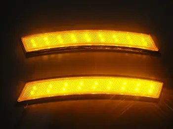 2 x Universal 18 LED Spārnu Rats Uzacu Pusē Dzeltenu Atstarotāju, Pagrieziena Gaismas