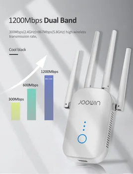 1200Mbps Dual Band 5Ghz Wifi Rūteris, Spēcīgs Wifi Repeater Wifi Extender 4*3dbi Antenas lielos attālumos Wlan Wi-fi pastiprinātājs