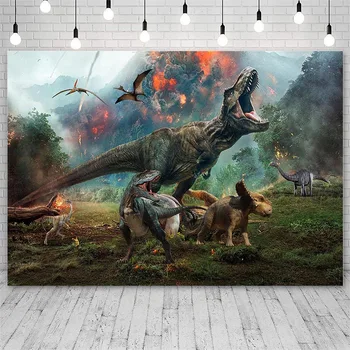 Avezano Backdrops Dinozauru Meža Bērniem Dzimšanas Dienas Ballīti Dekoru Baneri Fotogrāfijas Fona Foto Studija Customizd Tapetes
