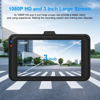Augstas Kvalitātes Auto Vadītāja Diktofons Transportlīdzekļa Kamera 3Inch Full HD 1080P DVR Dashcam Ar Kustības Atklāšanas Nakts Redzamības G Sensoru