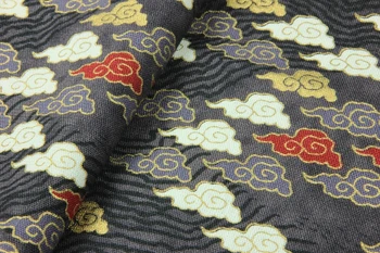 Kokvilnas, Linu Audumu Japānas Stila Bronzas Labvēlīgs Mākonis Izdrukas DIY Auduma gaisa Spilvena Vāka/galdautu/Somas Šūšanas Materiāls