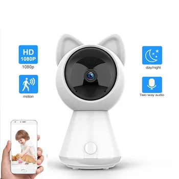 1080P HD IP Kameras 360° Pilnu Skatu, WiFi Kaķis Novērošanas Kameru Baby Monitor IS Drošības Kamera Nakts Redzamības Bezvadu CCTV Kameras