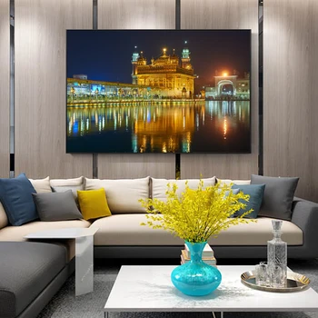 Amritsar - Zelta Tempļa Sienas, Attēlus Dzīvojamās Istabas Sienas Mākslas Audekls Izdrukas Reliģijas Audekla, Gleznas, Mājas Apdare Cuadros