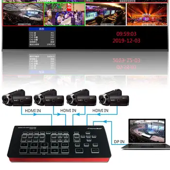 DeviceWell HDS7105 super Mini Komutatoru 4 HDMI 1 DP ieejas Video Komutatoru Jauno Mediju Dzīvot Youtube Ins TV Raidījumi