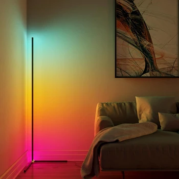 Mūsdienu Apdare RGB Stūra Grīdas Lampas Ziemeļvalstu Spilgtu Gaismu, Interjera Atmosfēru Lampas Krāsa Guļamistabā, Dzīvojamā Istabā, Stāv Lampas