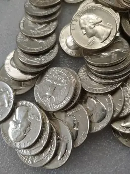 Vašingtonā, Amerikas Sudraba Monētu, 25 Centu Veco Īsta Sudraba Oriģinālu Monētu Kolekcionējamus Monētas
