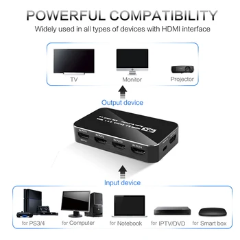 4X1 HDMI-saderīgam Slēdzis ar Audio Optical TOSLINK Ultra HD 4) Ostas 4Kx2K HDMI-saderīgam Pārslēdzēja Kārbas Atbalsta LOKA 3D 1080p