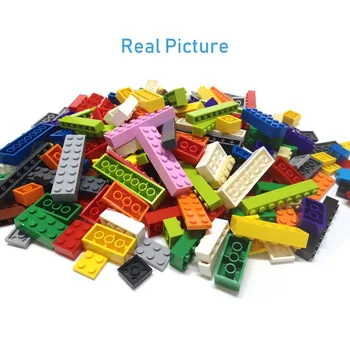 40PCS/daudz DIY Celtniecības Bloki 2x8 Punkti 13 Krāsas Radošās Izglītības Ķieģeļi Izmērs ir Saderīgs Ar lego Rotaļlietas Bērniem