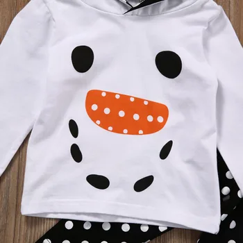 Pudcoco Ziemassvētku Zīdainis, Mazulis Baby Girl Sniegavīrs Tops Pelēkā Vārna + Dot Bikses Apģērbs, Apģērbu Komplekts