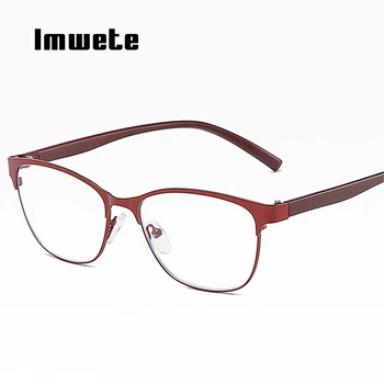 Imwete Vintage Cat Eye Lasīšanas Brilles Sievietēm, Vīriešiem Anti Zilā Gaisma Presbyopic Brilles Vecākiem Metāla Briļļu +1.0 +4.0