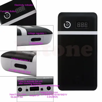 Mobilais Jauda Banka 20V UPS 6 18650 Akumulatoru Lādētājs Klēpjdatoru Iphone