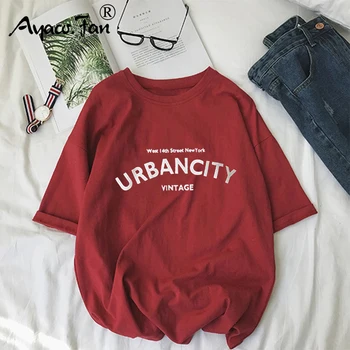 Harajuku Sieviešu T-krekli Jaunu 2019 Vasaras Smieklīgi Vēstuli Izdrukāt, Hip Hop Brīvs T-krekls Meitenēm Studentu Streetwear Gadījuma Dāmu Topi, t-veida