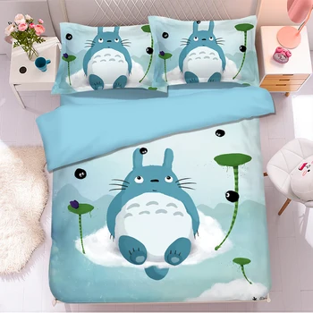 Populāra Anime Totoro 3D Gultas Komplekts Sega Sedz Spilvendrānas Mierinātājs, Gultas Komplekti Gultasveļa Gultas Veļa Totoro gultas komplekti 07