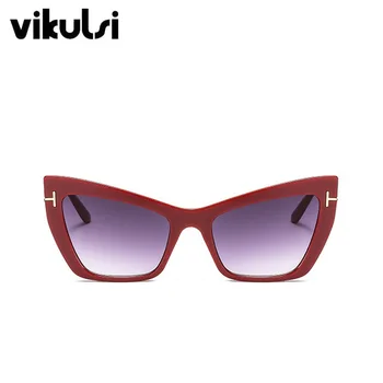 Modes Zīmolu Dizaineris Kaķu Acu Saulesbrilles Sieviešu Vintage Mazo Kadru Toms Sieviešu, Saules Brilles Pārredzamu Brilles Punkti Gafas 2019