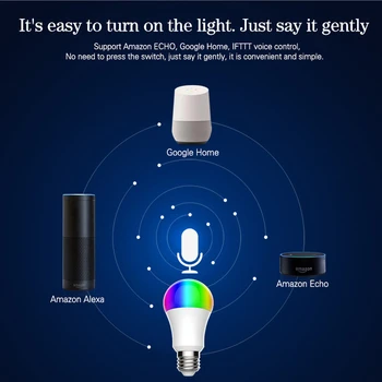 AVATTO Smart LED Spuldzes 9W gaismas RGB+CW E27 Led Tālvadības Lampas,Smart Spuldzes Wifi ar Wifi Google Home Alexa Balss Vadība