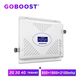 GOBOOST 70dB Tri joslā gsm 2g 3g 4g signālu pastiprinātājs 850 1800 2100 mobilo tālruņu interneta sakaru šūnu pastiprinātājs 3g, 4g