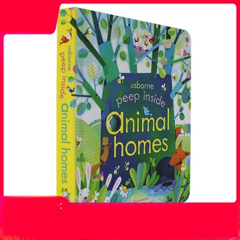 Palūrēt Iekšā Dzīvnieku Mājās, angļu Izglītības 3D Vāka Attēlu, Grāmatas, Bērnu Pirmsskolas dāvanu Bērniem lasījumā