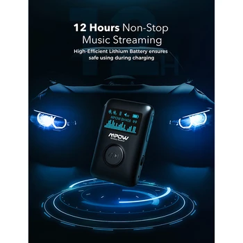 Mpow Bluetooth 5.0 Adapteri Bezvadu Audio Uztvērēju Ar OLED Displeju Mūzikas Straumēšanas Adapteri 3D Surround Automašīnas Aux Mājas Stereo