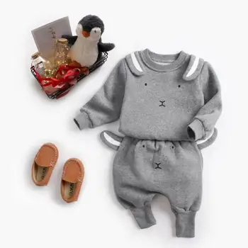 Rudens Ziemas Bērnu Uzvalks Baby Girls Karikatūra Cute Apģērbs Džemperi Sporta Krekls Top + Elsas Apģērbu Komplekts Baby Toddler Zēns Apģērbs, Tērps