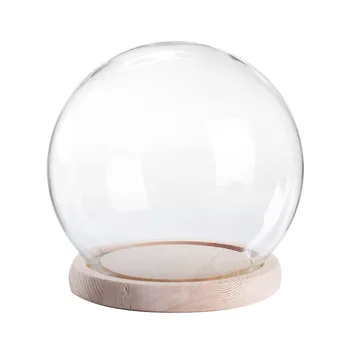 12cm Nelielu Stikla Stends Displejs Dome Pasaulē Bell Jar Ziedu Segtu Mājas Apdare, LED Gaismas,