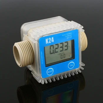 K24 Ciparu LCD Degvielas Plūsmas Mērītāju, Turbīnas, Dīzeļdegvielas Plūsmas Mērītājs Regulēt Šķidruma Plūsmas Skaitītāji Degvielas Plūsmas Mērierīces ir Testeris