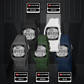 PANARS Sporta Skatīties Vīriešu Pulksteņi 50M Ūdensizturīgs Alarm Chronograph LED Watch Cilvēks Digitālos rokas pulksteņus Elektronisko Pulksteni Relojes