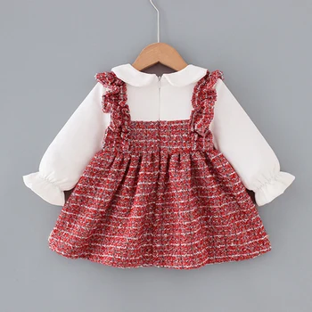 VIŅŠ Sveiki Baudīt Meiteņu Kleitas Rudens Toddler Baby Girl Apģērbu ar garām Piedurknēm, Ziedu Drukas Kleita Tutu Gadījuma Kleita Drēbes Bērniem