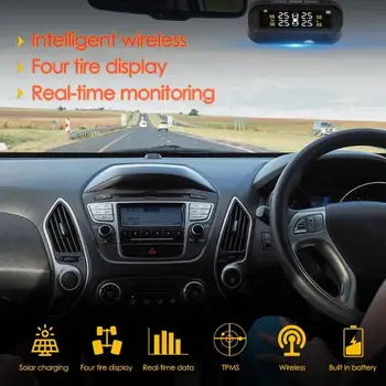 VODOOL C68 Smart Auto TPMS Riepu Spiediena Monitoringa Sistēma, USB Saules Enerģijas Ciparu Displejs Riepu Temperatūras Brīdinājuma Signalizācijas Sistēmas