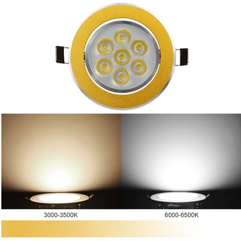[DBF]Regulējamas Gold Ķermeņa 3W 4 W 5W 7W 9W 12W Leņķī Grozāms LED Prožektora Downlight AC90-265V LED Ceiligng Spot Gaismas, lai Virtuves