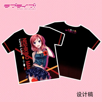Japāņu Anime Love Live! T-krekls Nishikino Maki Poliestera T Krekls Lovelive Vasaras Aktīvās Modes Vīriešu un Sieviešu Drēbes