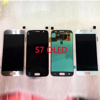 SUPER AMOLED LCD Samsung Galaxy S7 LCD ekrāns ar Rāmi, Pieskarieties Ekrānam Ar Rāmi Digitizer S7 G930F G930A G930V Montāža