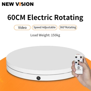 Balta, 60cm 360 Grādu 3D Tālvadības pulti Regulējams Ātrums Virzienā, Elektriskie Rotējošie Fotografēšanas galda Fotogrāfija Slodze 150kg
