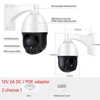 4X Auto Zoom IP Kameras PTZ Āra Ūdensizturīgs XMEye Ātrums Dome POE VIDEONOVĒROŠANAS Kameras 3MP /2MP Mini Uzraudzībai PTZ IS Kamera 1080P