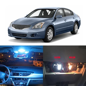 10pcs Canbus Interjera White LED Spuldzes T10 W5W Gaismas Lampa 2007. gada līdz 2012. gadam Nissan Altima Sedans Kartes Dome Licences numura zīmes Lukturi
