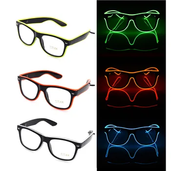 Mirgo EL Stikli EL Wire LED Brilles, kas Spīd Puses Piegādes Apgaismojums Jaunums Dāvanu Spilgtas Gaismas Festivāls Puses Dāvanu Mirdzumu Sunglass