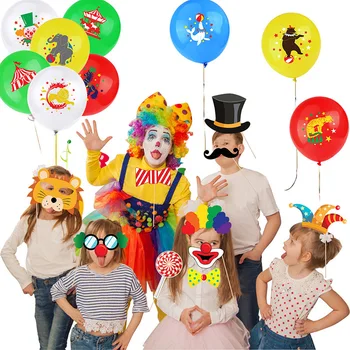 10Pcs 12Inch cirka Hēlija Ballons cirka klauns Tēmu Puse Rotājumi Lateksa Baloni, Bērnu Dzimšanas dienas svinības Piegādēm Globos