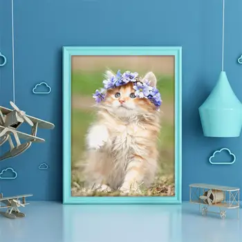 5D Dimanta Krāsošana Gudrs Kaķis Pet DIY Pilna Apaļa/Kvadrātveida Dimanta Inkrustēts Dzīvnieku Cross Stitch Mozaīkas Dimanta Izšūšanas Komplektu, Bez Rāmja