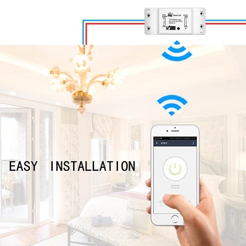 2 Gabali DIY WiFi Smart Gaismas Slēdzis Universālais Slēdzis Slēdzis Bezvadu Tālvadības pults Darbojas ar Alexa, Google Home Smart Home