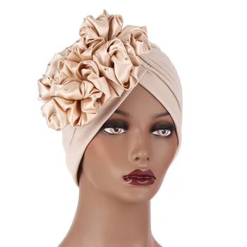 Eiropā un Amerikā Modes Turban Cepures Sievietēm Big Flower Sieviešu Galvas Wraps Musulmaņu Lakatu Sunīti Āfrikas Headtie indija Cepure