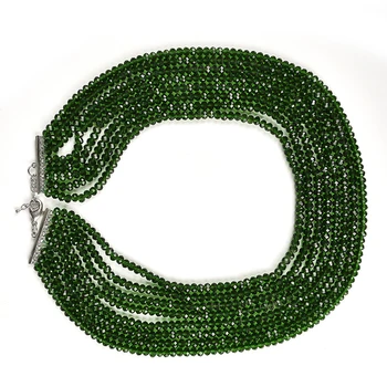 Briedis Zaļā multi-layer kārtu Sintēzi, perlamutra un Delikatese, Stikla, Kristāla, akmens kaklarota, var būt Ziemassvētku dāvana