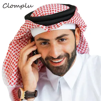 Clomplu Musulmaņu Lūgšanu U/Iedz Islāmu Arābu Saūda Arābija Turban Ramadāna Modes Pleds Musulmaņu Cepures Islāma Apģērbi Vīriešiem Galvas Joslā