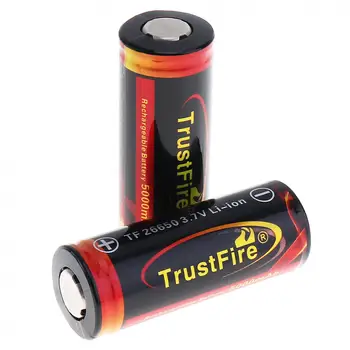 TrustFire 4gab 3,7 V 26650 Augstas Ietilpības 5000mAh Li-jonu Akumulators ar Aizsargāto PCB LED Lukturi / Lukturu