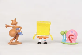 6pcs Kawaii Patrick Star Sūklis, PVC Modelis Rīcības Attēls Lelles Bob Vinila Klasiskās Rotaļlietas Bērniem Dzimšanas dienas Dāvanas