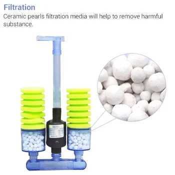 HONGYI Akvāriju anti-air lift filtrs kultūras baktērijas iesūkšanas tualetes bioķīmisko filtrs, aerācija