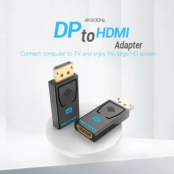 Intervences DP, HDMI Adapteris 4K DP Vīriešu HDMI Sieviešu Video, Audio Converter for PC Klēpjdatoru, Projektoru, Display Port uz HDMI Adapteri