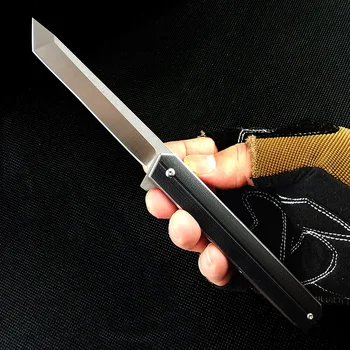 Japāņu Tūrisma Medību Saliekamais Nazis D2 Blade G10 Roktura Gultnis Āra Kabatas Izdzīvošanas Flipper Edc Rokas instrumenti Naži