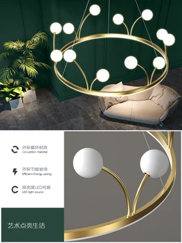 Luksusa Postmodernisma LED Lustras, Ēdamistaba Dzīvojamā Istaba Zelta Apgaismojums Karājas Ķermeņi Radošo Guļamistaba, Virtuve Kārta Lustras