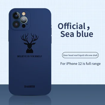 IHaitun Luksusa Šķidruma Silikona Case For iPhone 12 Pro Max Original Soft Aizsardzības Vāciņš iphone 12 Pro Mini Pilnu Aizmugurējo Vāciņu