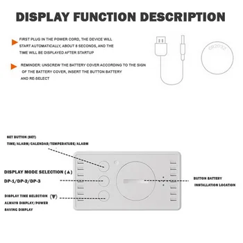 7*4CM Mini Galda Modinātājs Digitālo Spoguli LED Lielu Displeju Guļamistaba Atlikšanas Taimeris Piederības Elektronisko Galda Pulksteni USB Konstante